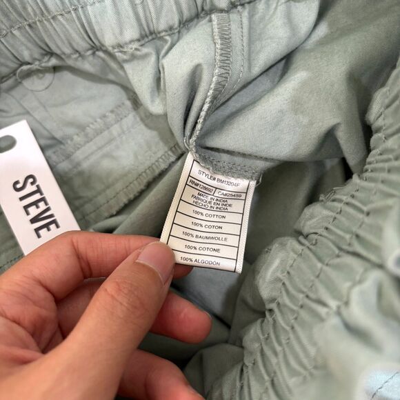 Steve Madden Paperbag Pants Size M Olive Green NWT Gorpcore Trousers High Rise - Picture 9 of 15